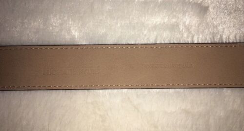 MICHAEL KORS BELT BLACK MK LOGO SILVER BUCKLE SILVER EYELETS MSRP $58