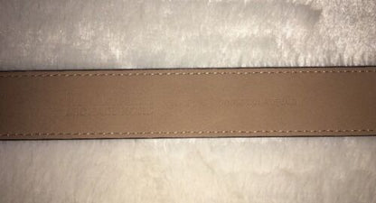 MICHAEL KORS BELT BLACK MK LOGO SILVER BUCKLE SILVER EYELETS MSRP $58