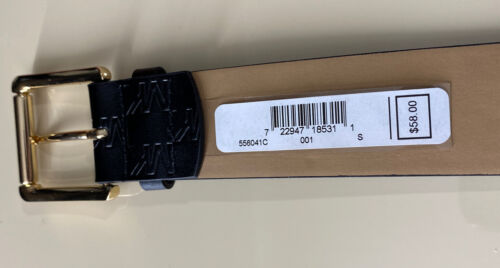 MICHAEL KORS BELT BLACK GENUINE LEATHER STAMPED LOGO GOLD BUCKLE BEAUTIFUL!!