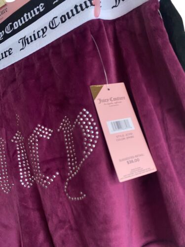 JUICY COUTURE Sleepwear, 2 Pair Velour Shorts, Size L~ Style JC1751~REAR FIND!