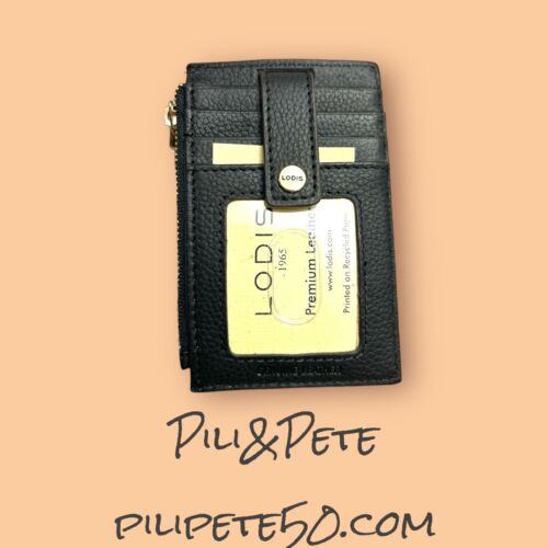 Lodis Wallet  Black Monica Mini Stacker RFID Protection Genuine Leather- UNIQUE!