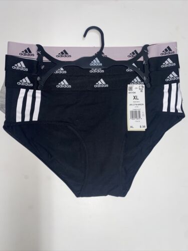 Adidas Women's 3-PK Cotton Hipster Underwear 4A1H34 (Size L) NWT MSRP $36