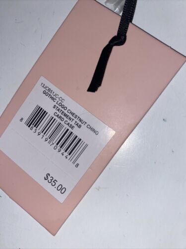 JUICY COUTURE GOTHIC LOGO CHESTNUT CHINO STATE. CARD CASE FOLD OVER-NEW MSRP $35