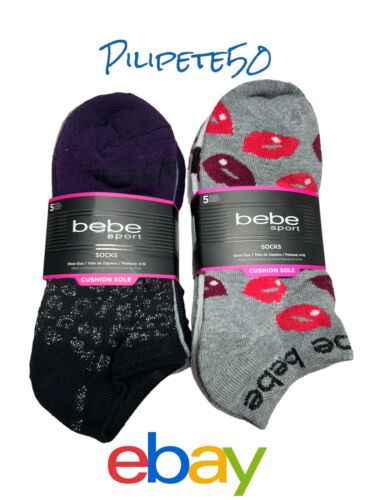 Bebe Logo Sport Socks Logo Patterns Multicolor Size 4 -10~8 Pair in each Pack-