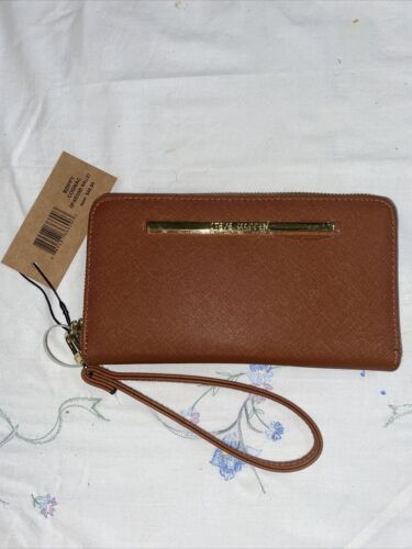 STEVE MADDEN WALLET WRISTLET COGNAC SMOOTH TEXTURED FANTASTIC!!!!