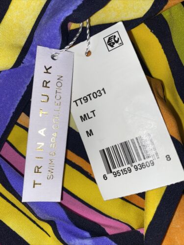 Trina Turk Bal Harbour Roll On Cover Up Pants Medium Multicolor Floral NWT~CHIC