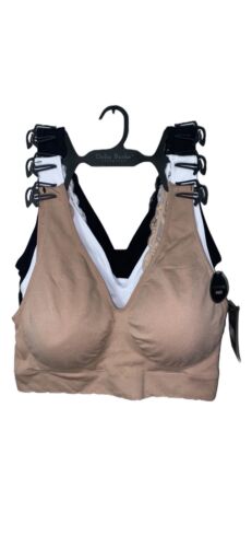 Delta Burke 3-Pack Seamless Bras Size 3X Soft Comfort Lounge Removable Pads