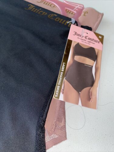 Juicy Couture Women 2Pack~ Shaping Brief Black ~LOGO~No Panty Lines~ UNIQUE!