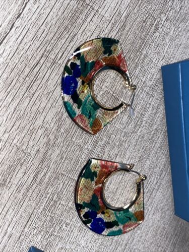 DARBIE ANGELL Earrings  Hoops Colorful by Fashion Designer NIB ~ UNIQUE