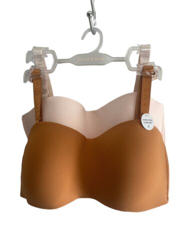 Danskin Intimates Bras~Removavle Strap~ 2-set ~Ocre & Pink Size 34B~DS6796