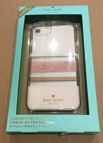 Kate Spade Phone Case For iPhone 8,7,6s,6  Rose Gold Glitter Blush/Gold