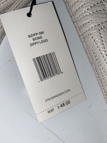 STEVE MADDEN WALLET WRISTLET BONE "STITCHED LOGO" BIG LETTERS LOOK!!!!!