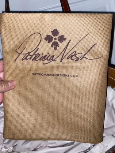 Patricia Nash Set~Isla Wristlet & Treviso Large Tote Shoulder Bag Brown Leather