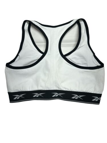 Reebok Seamless Bra~BLACK&WHITE Medium Support LARGE~ MSRP $40 BEAUTIFUL!