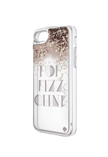 Kate Spade New York Liquid Glitter CaseiPhone 8 &7-Pop Fizz Clink Rose Gold NEW