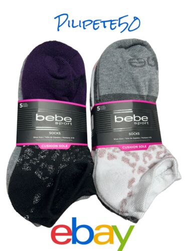 Bebe Logo Sport Socks Logo Patterns Multicolor Size 4 -10~8 Pair in each Pack-