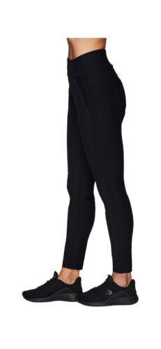Avalanche Women Combo Stretch Woven Front Knit Slim Fit Pant with Pockets LARGE