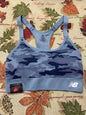 New Balance Medium Impact Sports Bra Style 116718 Blue Camouflage Size L NEW