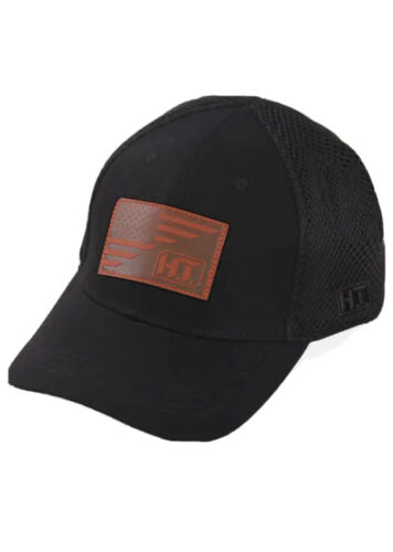 Highland Tactical USA Leather Flag Military Mesh Snap Back Cap/Hat One Size OSFM