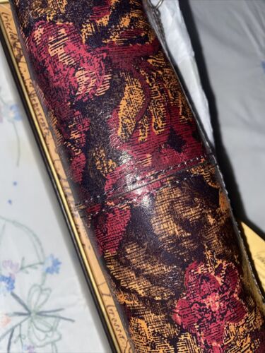 Patricia Nash Isla Floral Brocade Leather Barrel Wristlet-Pouch NIB- REAR FIND!