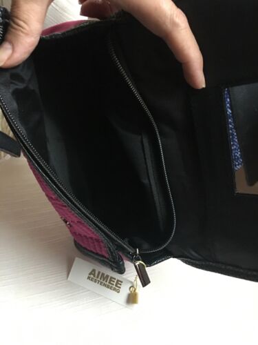 Aimee Kestenberg LANGLEY Pink/Quilt SILVER Pyramid Zip FoldOver T00200 MSRP $24