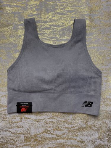 New Balance Medium Impact Sports Bra Smokey Gray Size M Removable Cup CUTE!
