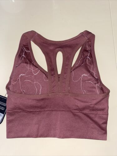 Women's Tahari Sport Rose Pink Sports Bra Size M G1 Removable Cups NEW-UNIQUE!