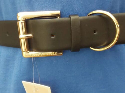 JUICY COUTURE BELT BLACK WITH GOLD BUCKLE AND GOLD LOOP AND JUICY CHARM SWEET!!!