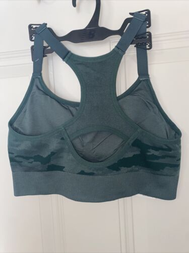 New Balance Medium Impact Sports Bra~116718~DARK AGAVE GREEN~Camouflage Sze XXL