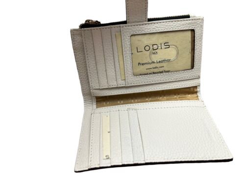 LODIS Coin Purse Bifold Card Wallet Yvory  Genuine Leather-ABSOLUTELY BEAUTIFUL!