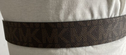 MICHAEL KORS BELT CHOCOLATE WITH LARGE MK LOGO WITH GOLD BUCKLE NICE!!!