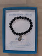 BLACK ÓNIX GENUINE GEMSTONE  BRACELET  SAGRED STONE CIRCLE~NIB~REAR FIND~UNIQUE