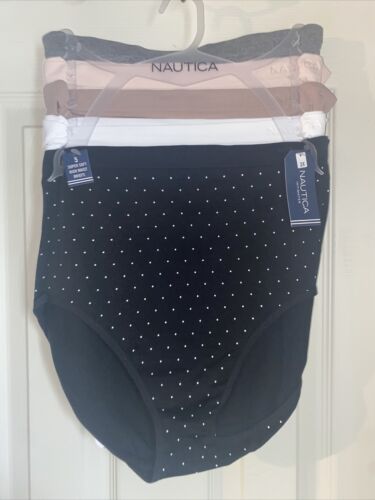 NAUTICA INTIMATES NT9611~5PK~2X~ SUPER SOFT HIGH WAIST BRIEF PANTIES~GREAT FIT!