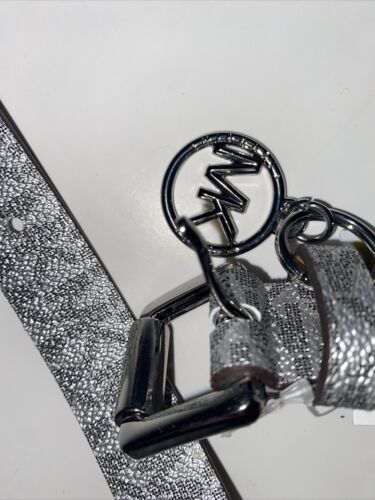 Michael Kors Women’s Belt  Fanny Pack MK Signature Logo SILVER Logo MK- S/M