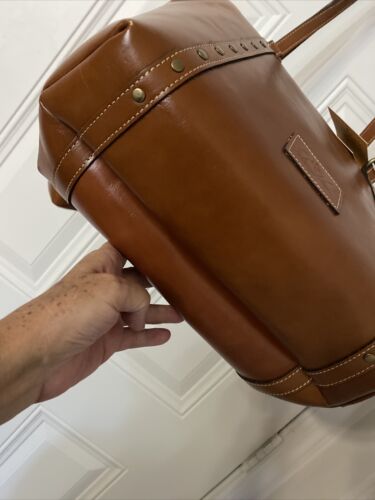 Patricia Nash Set~Isla Wristlet & Treviso Large Tote Shoulder Bag Brown Leather