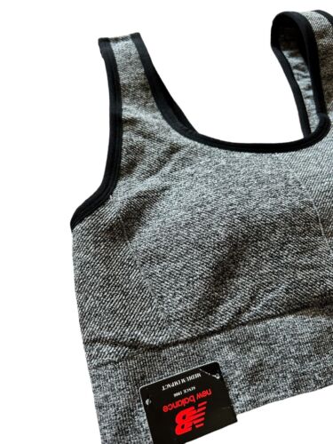 New Balance Sports Bra Style R000545~Medium Impact~Gray/Black XL~SUPER CUTE