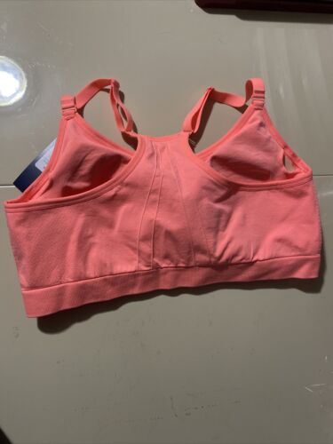 Reebok Tone Seamless Bra Electric Coral Heather Medium Support XLarge MSRP $40