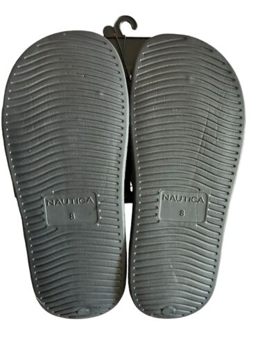New NAUTICA Cortlan Size 8 Navy / Red with White Logo Slide Men's Sandals~GREAT!