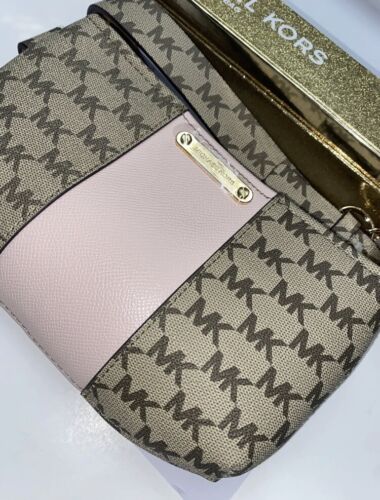 Michael Kors Women’s Belt  Fanny Pack MK Signature Logo PINK/BROWN/BEIGE - L/X