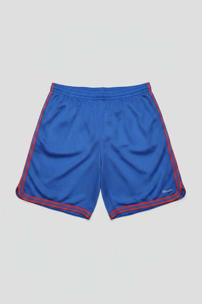 Champion Authentic Athleticwear Mesh Shorts - Light Blue with Red Ribbon and C Champion Logo
