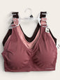 Laura Ashley 3-Pack Pull-On Bra Detail Plus Size - Mauve, Blush Pink & Mocha LS2441