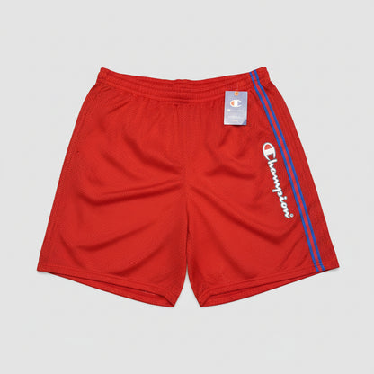 Champion Authentic Athleticwear Mesh Shorts - Red with Blue & Red Ribbons on Sides
