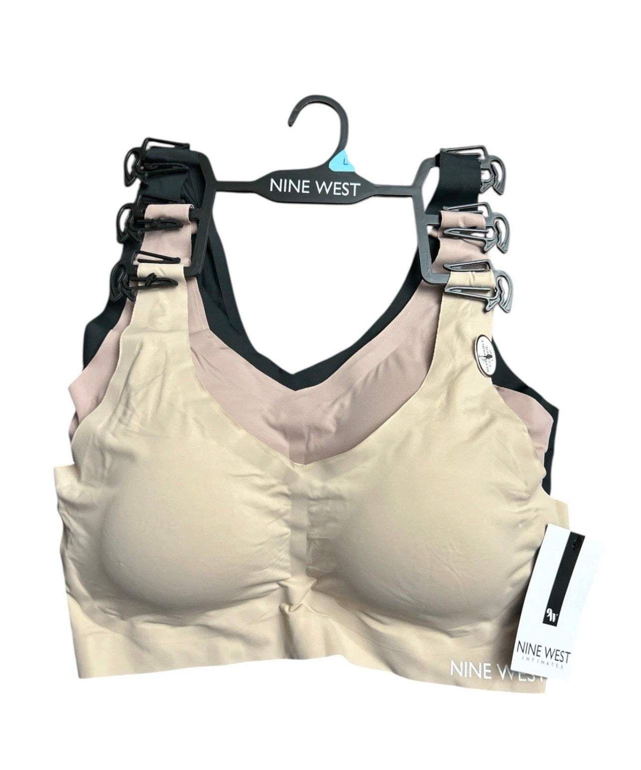 Nine West 3-Pack Lounge Bra - Removable Pads - Sizes S, M, L, XL - NWT
