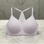 True & Co. True Everybody V-Neck Lace Racerback Bralette - Lavender XL