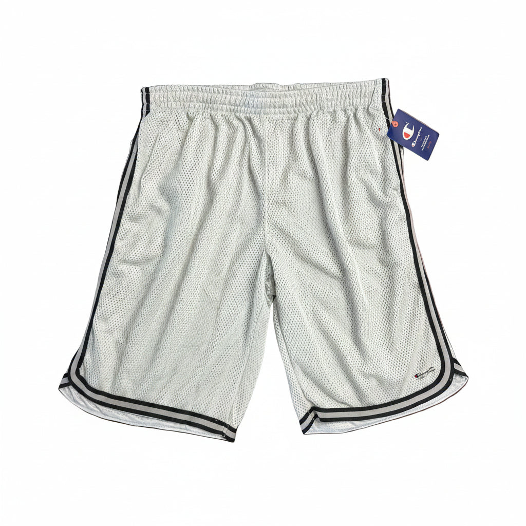 Champion Authentic Athleticwear Mesh Shorts - Silver with Black Ribbons on Sides