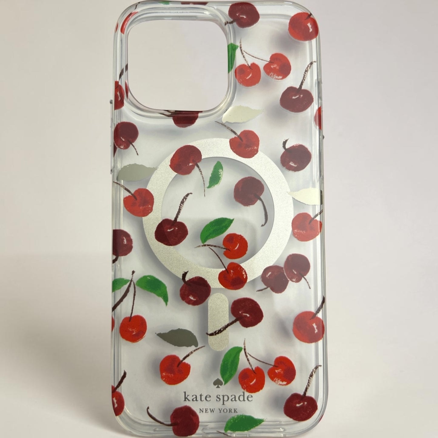Kate Spade New York iPhone 16 Pro Max Case - Cherries Foliage - MagSafe Compatible