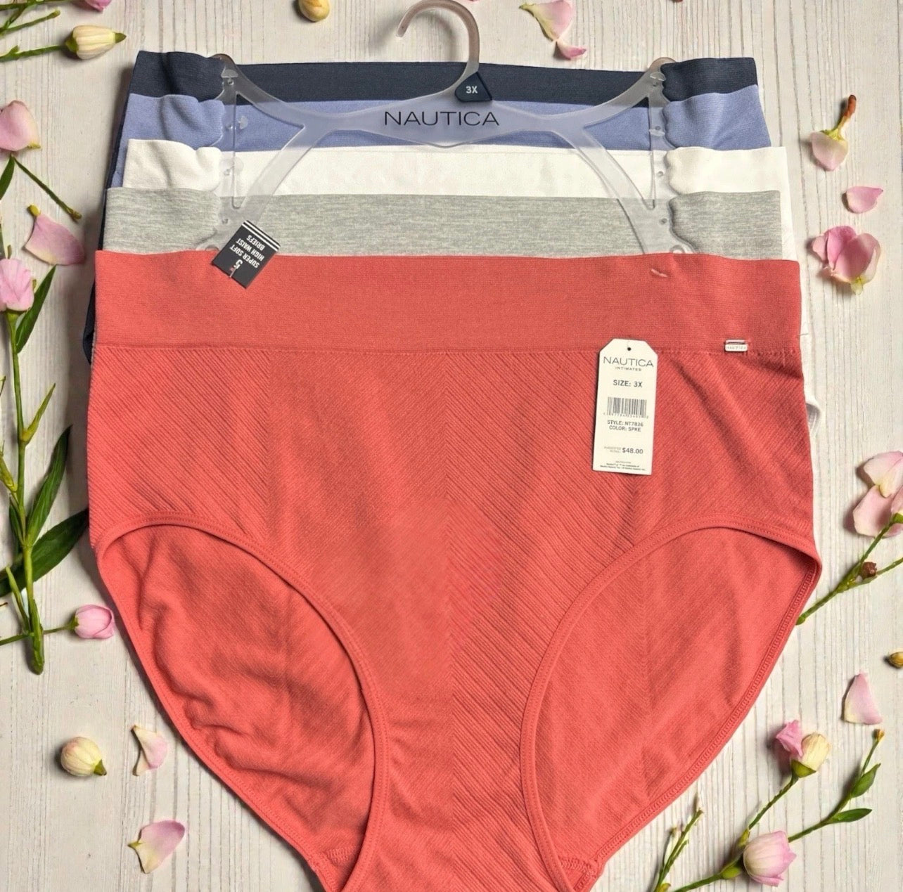 Nautica 5-Pack Plus Size High Waist Briefs NT7836 - Multicolor