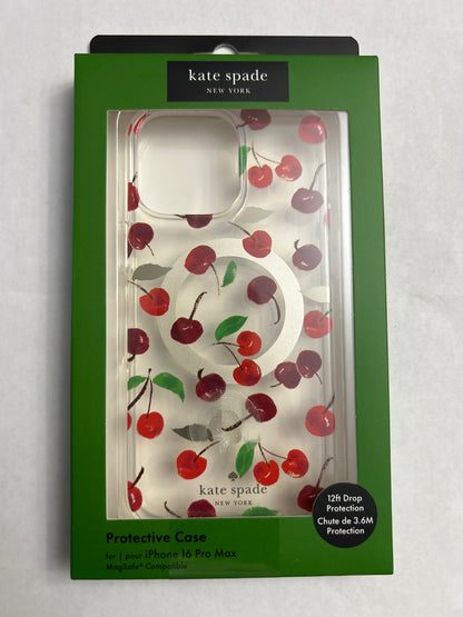 Kate Spade New York iPhone 16 Pro Max Case - Cherries Foliage - MagSafe Compatible