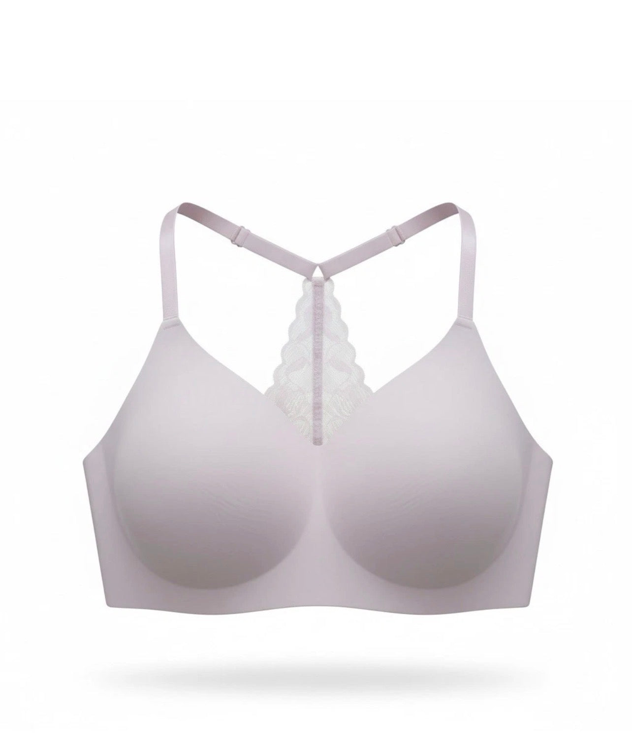 True & Co. True Everybody V-Neck Lace Racerback Bralette - Lavender XL