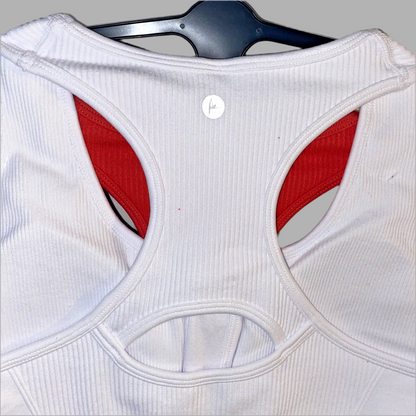 90 Degree By Reflex High Perform. RED/WHITE Full Sup.-Sport  Bra Set-Two Size. M